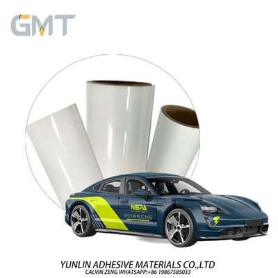 Yellow Stripe PE Coated Digitally Automotive Vinyl Wrap Rolls Substitute To MPI 1105