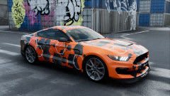 Orange Hexagonal Custom Car Wrap Vinyl Digital Car Wrapping Film DIY