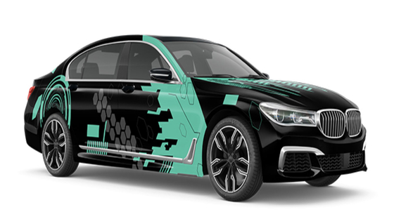 Grey and black Interaction PVC 160g Digital Print Car Wrap Vinyl 80micron 100micron Thickness
