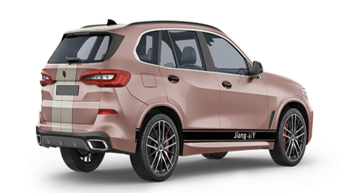 Brown Powder Digital Print Car Wrap Vinyl Modern Design Customized
