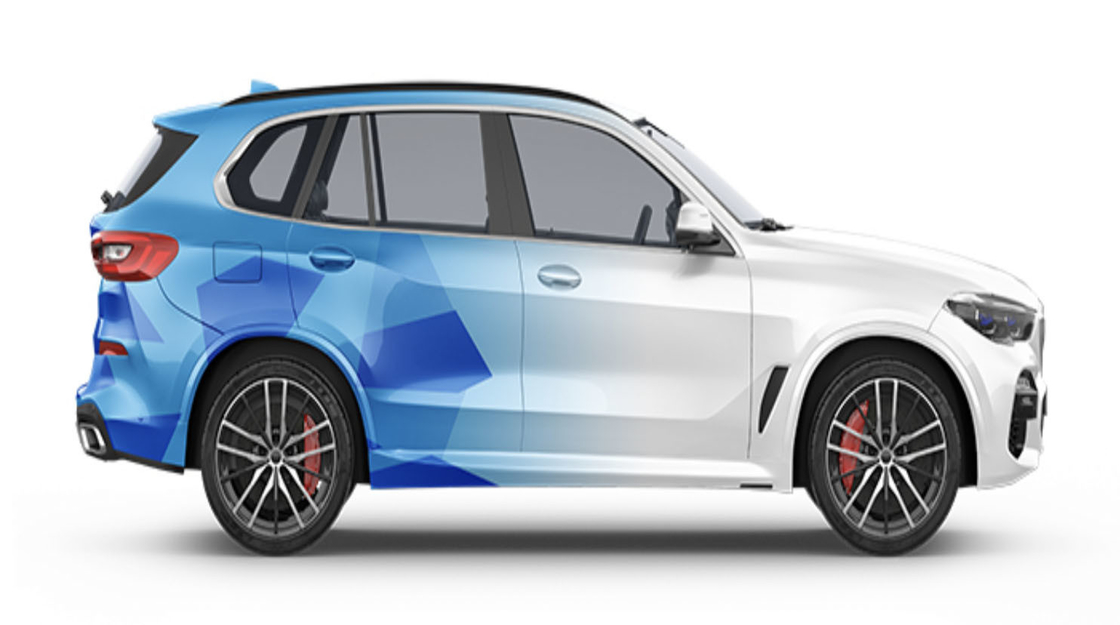 Block in Two-color Gredient Gloss Vinyl Car Wrap Film Color Changing DIY Design